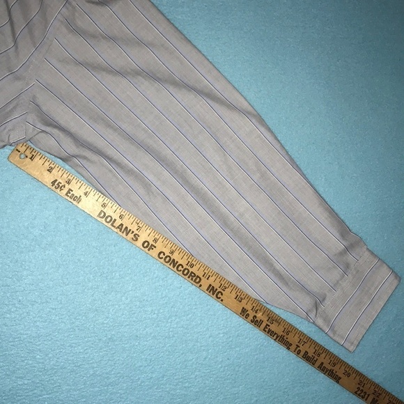 𝅺Stafford Wrinkle-free button down long sleeve striped shirt size neck 17 - Picture 6 of 6